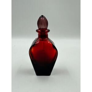 Vintage McKee Ruby Red Perfume Bottle 5 inch